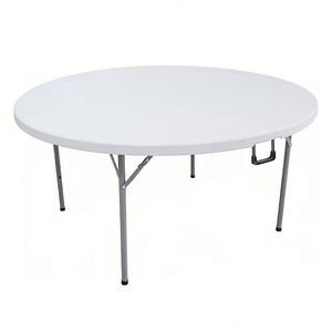 Tables et chaises pliantes rondes en plastique bon marché en gros pour mariages et banquets événementiels - Product Image 1