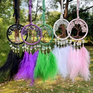 Vente en gros de perles lumineuses exquises pour décoration de voiture, pendentif en agate de cristal naturel artisanal en pierre semi-précieuse de rêve plume - Product Image 1