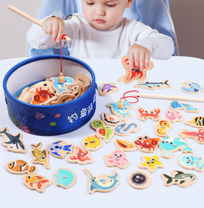 <span class=keywords><strong>Jeu</strong></span> de pêche en bois magnétique Montessori Fish Toys pour enfants-Coffret cadeau de vacances pour cadeaux et promotions - Product Image 3