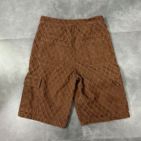 Shorts cargo pour hommes XINSHENG avec broderie personnalisée, points de couture, effet vieilli, franges et poches utilitaires
