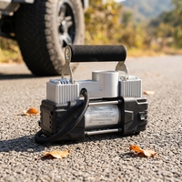 Gonfleur de pneus portable de haute qualité à double cylindre avec moniteur de pression des pneus pour voiture, vélo, moto