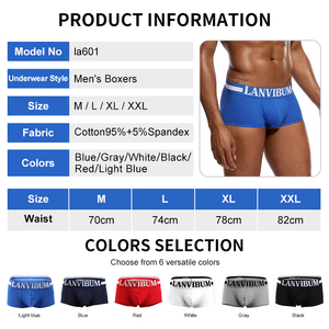 Caleçons boxers sexy mi-taille en coton pour hommes, shorts sans couture personnalisés pour employés masculins adultes - Product Image 3