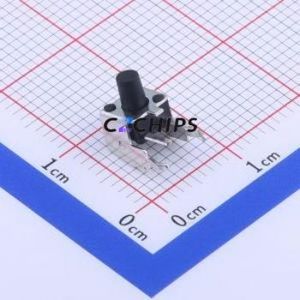 TS-1043A-A6B3-D2-T2 Tactile Switch Through hole Switch Single Pole Single Throw Round Button 2.5N Right Angle Insert - Product Image 1