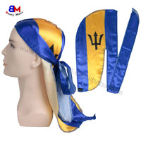 Haute qualité en gros Durag drapeau Haïti Durags pour hommes Durags soyeux Logo personnalisé impression d'usine