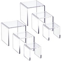 Ensemble de supports d'affichage en acrylique transparent en forme de U, supports à plusieurs niveaux de différentes tailles pour bijoux, objets de collection, présentoir d'affichage en acrylique pour la vente au détail