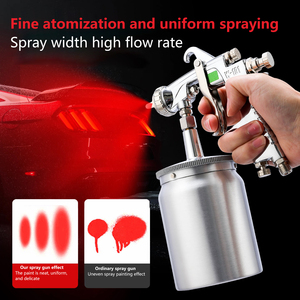 Высококачественный ручной краскопульт W101 из нержавеющей стали с соплом 1,3 мм, низкие эксплуатационные расходы, гравитационная подача, OEM, настраиваемый, гарантия 3 года - Product Image 3