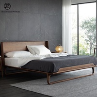 Nordamerikanisches Schwarznussholz Modernes Minimalistisches Japanisches Luxuriöses Nordisches Neuer Chinesischer Stil Massivholz Doppelbett