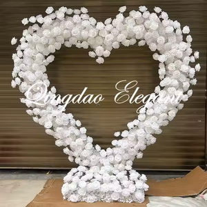 Arco Floreale a Forma di Cuore EG-M066 per Matrimoni, Sfondo Floreale Rosa e Viola, Decorazione per Proposte di San Valentino, Vendita all'Ingrosso per Eventi - Product Image 5