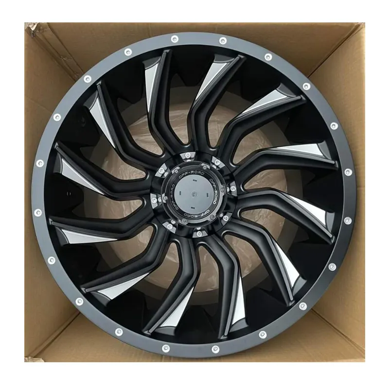 A0150 20 inch chrome 20X12 alloy rims 6 hole ET-44 4x4 offroad wheel 6x139.7 black milled/chrome/gloss black