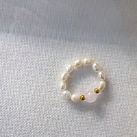 Benutzer definierte Ringe für Frauen Naturstein hand gefertigte Perlen Amethyst Quarz Lapislazuli Süßwasser perle elastischen Ring