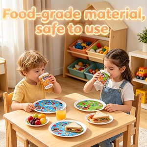 Sonic Cartoon Kids Tableware Set Plastic Dishes <b>Plates</b> Food Grade Safe for Children Use - Product Image 2