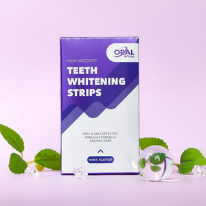 Strisce Sbiancanti Dentali Professionali ad Alta Viscosità, Gusto Menta, 10% Perossido di Idrogeno, Strisce Sbiancanti Naturali per Denti Secchi - Product Image 1