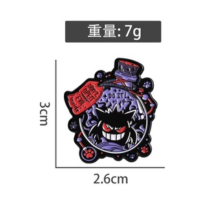 Broche en émail mignonne en forme de bouteille violette, motif Gengar fantôme de dessin animé, accessoire en métal - Product Image 5