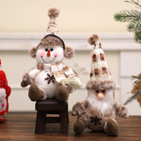 Figurines de table neutres à carreaux (gnomes, rennes, bonhommes de neige) pour Noël et l'hiver, décoration de cheminée, cadeau de style neutre
