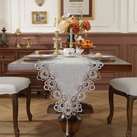 Dailu Nappe de table rectangulaire style campagnard populaire, dentelle soluble dans l'eau, idéale pour restaurants, mariages et fêtes