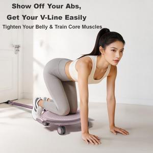 360 Degree Rotating Ab Roller <b>Wheel</b> with Resistance Band Core Muscle Trainer for Women - Product Image 4