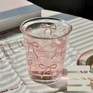 Vaso de Vidrio de Alta Calidad con Lazo Rosa, 350 ml, Ecológico, para Oficina, Reutilizable, Portátil, Gran Capacidad, Color Personalizable - Product Image 5