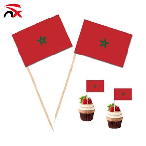 Nuoxin venta al por mayor logotipo personalizado promocional 3,5x2,5 cm <span class=keywords><strong>Marruecos</strong></span> palillo bandera para decoración cóctel hamburguesa pastel - Product Image 2