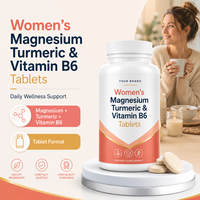 Comprimés de vitamine B6, magnésium et curcuma pour femmes, pour le soutien quotidien de la santé, étiquette privée OEM