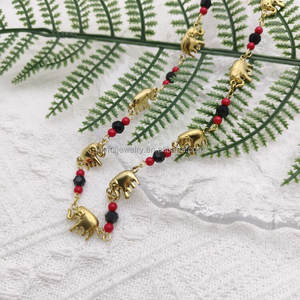 Fábrica al por mayor 18K chapado en oro relleno elefante encanto Azabache suerte y protección collar regalo de protección para niños - Product Image 4