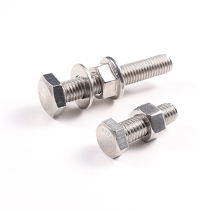 Estoque de Fábrica Personalizado M3 M5 M6 <span class=keywords><strong>M8</strong></span> M10 M12 M16 Aço Inoxidável A2 A4 DIN931 Porca Sextavada E Parafuso Fabricantes Com Arruela