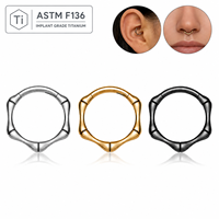 Vente en gros Anneau de diaphragme nasal articulé en titane ASTM F136 16G, Anneau osseux, Boucles d'oreilles, Bijoux de corps perforés tendance