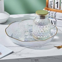 Plats de service modernes en plastique cristallin de luxe, écologiques, pour fruits, salades, aliments, et rangement de friandises, snacks secs et bonbons