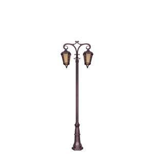 เสาไฟสวนเหล็กกลางแจ้ง หลอดไฟ LED พร้อมโคมแก้ว แสงวอร์มไวท์ 2700K IP66 หลอดไฟ A19 แบบไม่ถอดได้ ใช้ไฟ AC 220V พลังงานแสงอาทิตย์ พร้อมเซ็นเซอร์ตรวจจับความเคลื่อนไหว - Product Image 1