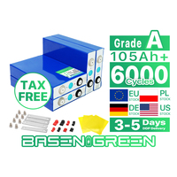 Baterai Lifepo4 3.2V 105Ah, stok EU energi surya siklus dalam 105ah baterai Lithium Lon prismatis