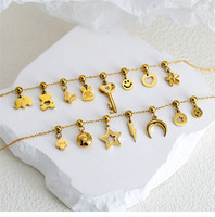 SP vente en gros en acier inoxydable breloques fabrication de bijoux lune étoile de mer bricolage breloques pour collier Bracelet accessoire fait main