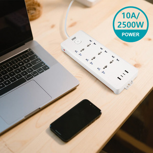 Regleta de Enchufes Winning Star, 10A, 2500W, Cable de 3 Metros, 6 Tomas de Corriente con Puertos USB, Protección Contra Sobrecargas - Product Image 2