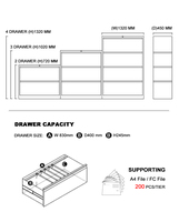 Armoire métallique verticale mince à 4 tiroirs robuste avec portes à fermeture automatique, construction en acier écologique, rangement sécurisé, assemblée