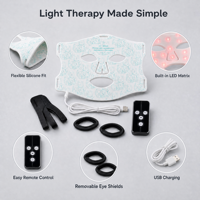 Masque LED en silicone pour soins du visage avec bandeau réglable et confortable pour femmes, utilisation à domicile, en salon ou en spa