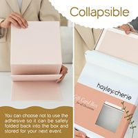 Boîte cadeau rigide en carton texturé recyclable avec logo en relief personnalisé, couvercle rose magnétique