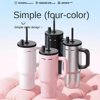 Bingba grande capacité 316 en acier inoxydable Thermos tasse Portable voiture ventouse conservation de la chaleur couleur valeur paille en plastique