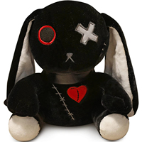 Vente en Gros de Poupées Lapin Gothique 30cm PP Coton Blanc Noir Lapin de Pâques Jouet Animal en Peluche