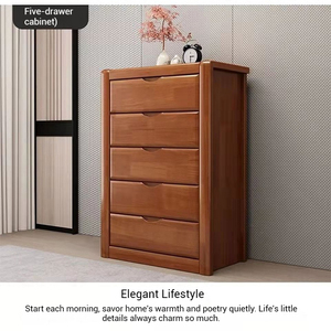 Coffre d'angle personnalisable en bois massif avec armoire à 3/4/5 tiroirs pour le rangement de l'entrée du salon et de la chambre à coucher - Product Image 6