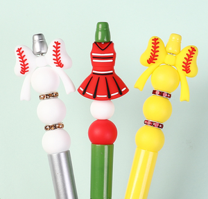 DIY 3Dシリコンビーズ スポーティスタイル ペンチャーム スポーツジュエリー DIYセット リボン付きシリコンビーズ ルースバルクパック ペン作りアクセサリー - Product Image 3