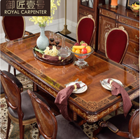 Ensemble de table et de chaises de salle à manger rectangulaire en bois massif de style britannique, design traditionnel de style européen américain