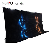 Cortina de luz LED RGB P20 CM con sonido activado DMX512, tela de video LED RGB, cortina de visión LED RGB, iluminación de escenario para cabina de DJ Matrix