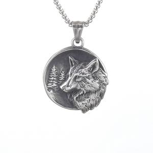 Stainless Steel Nordic Viking Odin Fenrir <b>Wolf</b> Men's Amulet <b>Necklace</b> <b>Wolf</b> Head Pendant for Viking Jewelry - Product Image 3