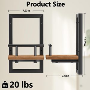 2 packs d'étagères murales flottantes en métal pour plantes d'intérieur, seuil de <span class=keywords><strong>fenêtre</strong></span>, pour chambre à coucher, salle de bain, salon, pot de fleurs, support de <span class=keywords><strong>jardinière</strong></span> - Product Image 3