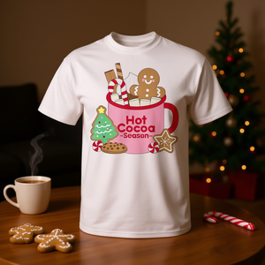 Camiseta navideña con diseño de galletas de jengibre y bastones de caramelo para la temporada navideña - Product Image 3