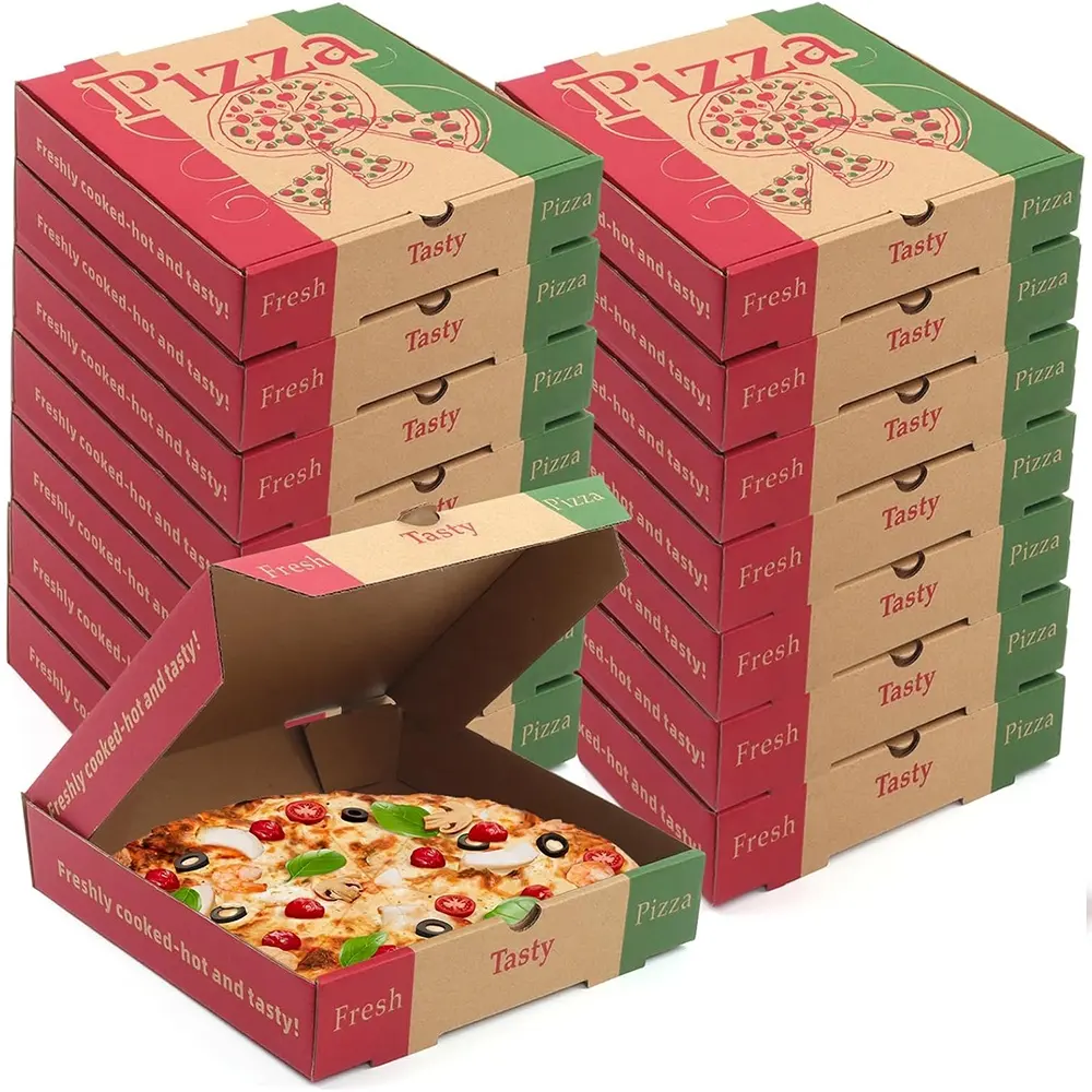 Groothandel Custom 3 6 9 16 18 28 32 36 Inch Gewicht Gegolfd Gewoon Papier Pizza Kartonnen Pizza Dozen Voor Pizza 'S
