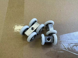 Câm gấp Rèm đường sắt treo bánh xe hai bánh xe Bốn bánh xe cửa trượt Rèm ròng rọc với móc - Product Image 5