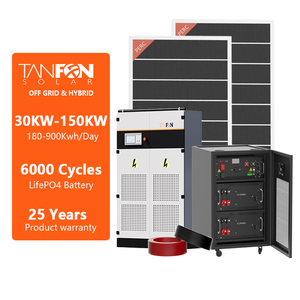 Système <span class=keywords><strong>solaire</strong></span> commercial hybride complet hors réseau de 150 kW avec panneaux monocristallins et MPPT pour maisons de 2000 kWh - Product Image 1