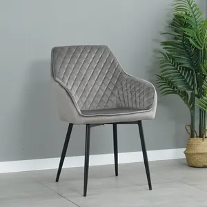 Modern Luxury Upholstered Nordic Cheap Home Furniture Velvet Restaurant Dining arm Chair