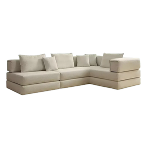 Stylish Rectangle Fabric <b>Sleeper</b> <b>Sofa</b> Set Modular Convertible Sectional Living Room Sponge Filling Modern Design - Product Image 1