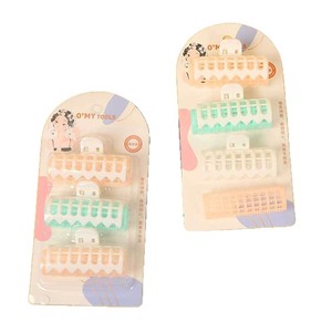 O'MY TOOLS Bigoudis en plastique sans chaleur à clipser, couleurs assorties, 3 pièces par paquet, pour franges, usage général - Product Image 3