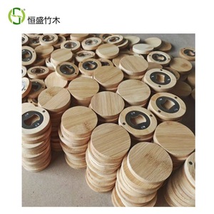 Bamboo Bottle Opener Round Eco-Friendly Magnetic For <b>Beer</b> DIY Gift - Product Image 3